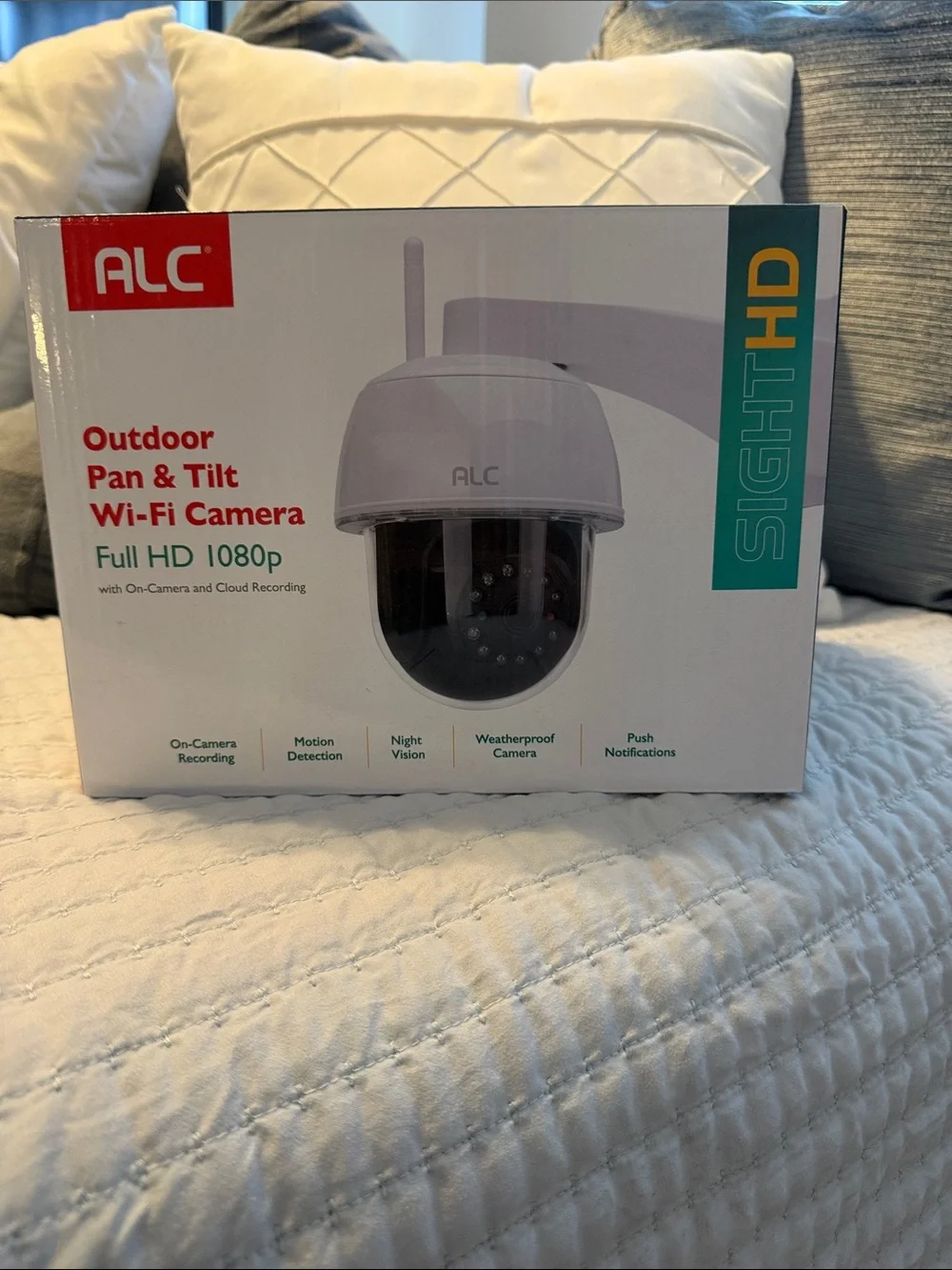 New out of the box A.L.C. Outdoor Pan & Tilt Wi‑Fi Camera - White